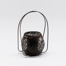 No.16 Small Black Bamboo Basket – Diamond Weave