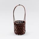 No.17 Hexagonal Weave Single-Stem Bamboo Vase with Handle