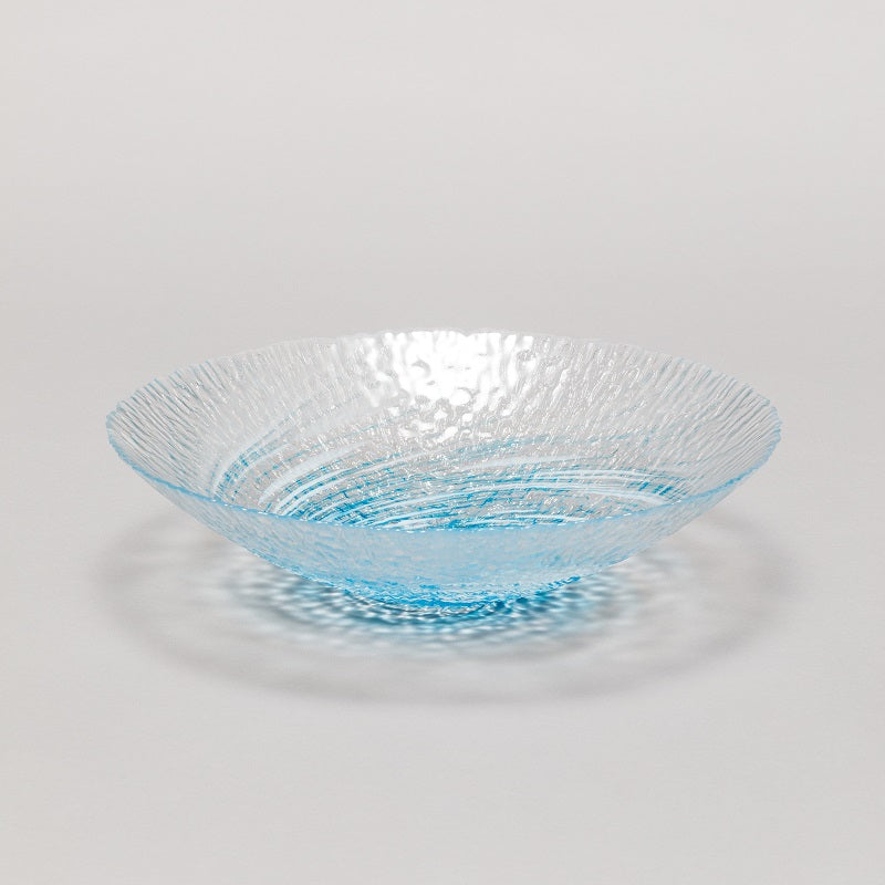 津輕玻璃 水盤（藍渦）