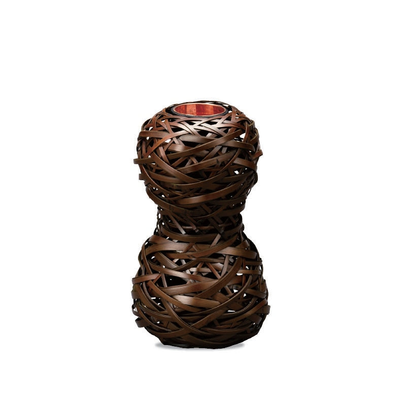Yatara Gourd‐shaped bamboo Basket Brown