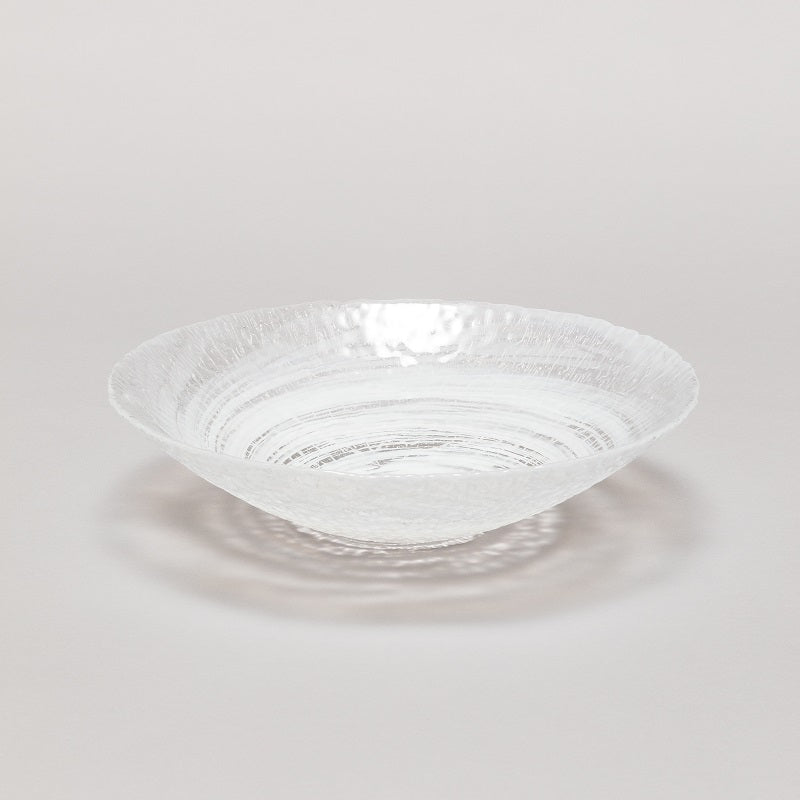 津輕玻璃 水盤（白渦）