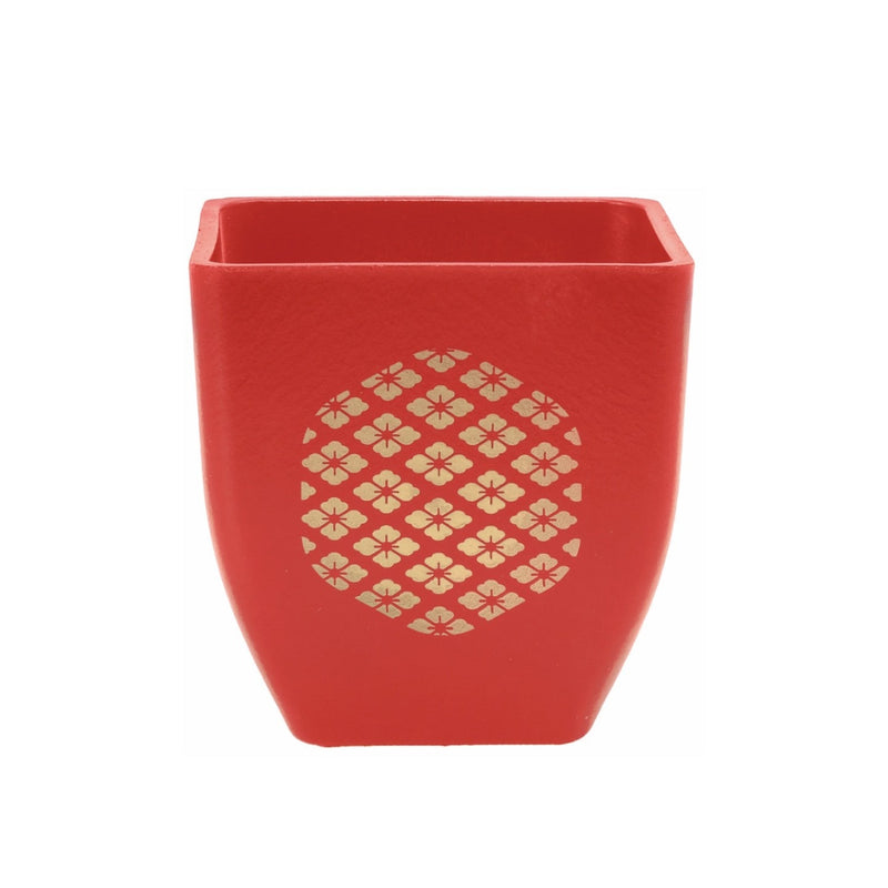 Plastic Vase; Eco Pot Square (Red)