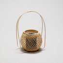 No.29 Small White Peony shape Bamboo Basket – Diamond Weave
