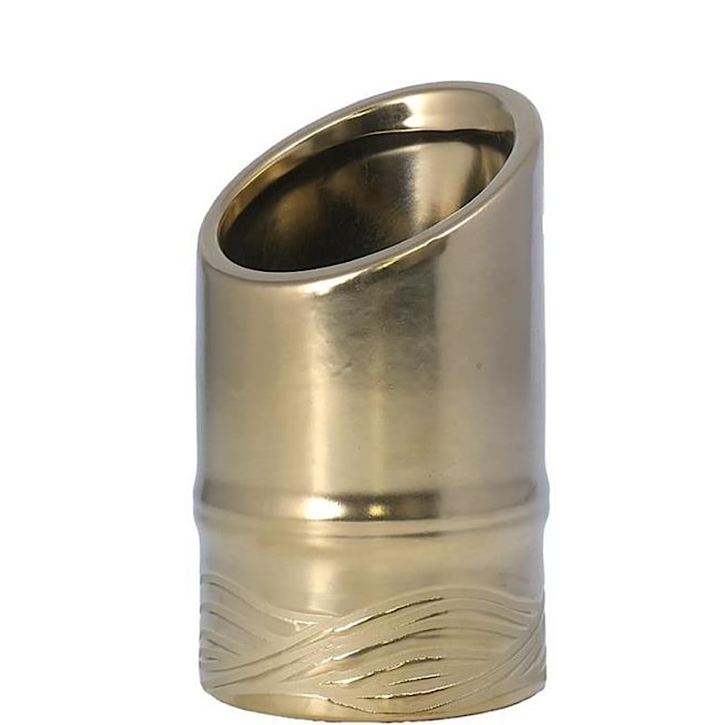 Bamboo-Style Ceramic Vase (L/Gold)