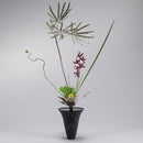 Acrylic Flower Vase ”La Mer” with kenzan holder plate (Matte Black)
