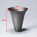 Acrylic Flower Vase ”La Mer” with kenzan holder plate (Chrome Silver)