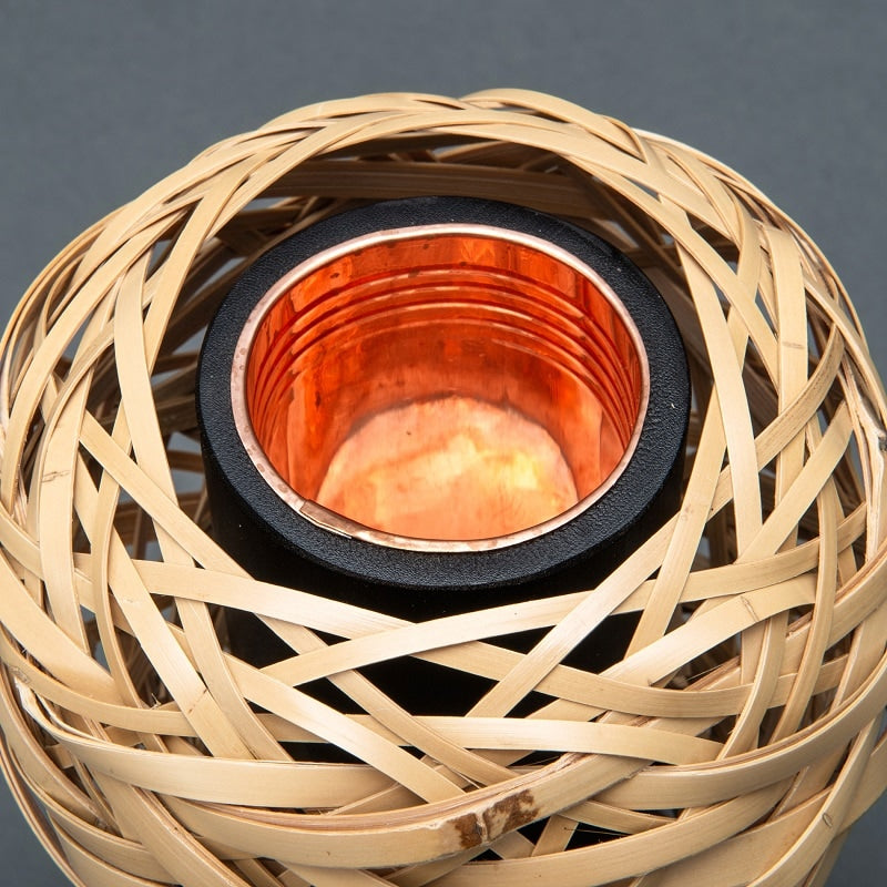 Yatara Gourd‐shaped bamboo Basket White