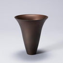 Acrylic Flower Vase ”La Mer” with kenzan holder plate (Metallic Brown)