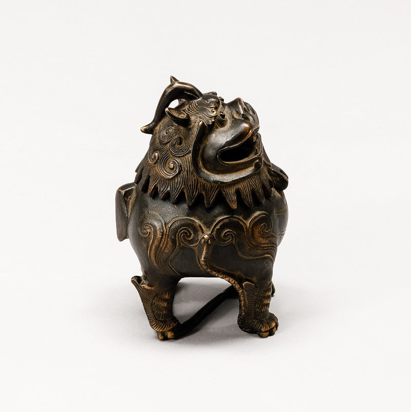 Lion bronze incense burner