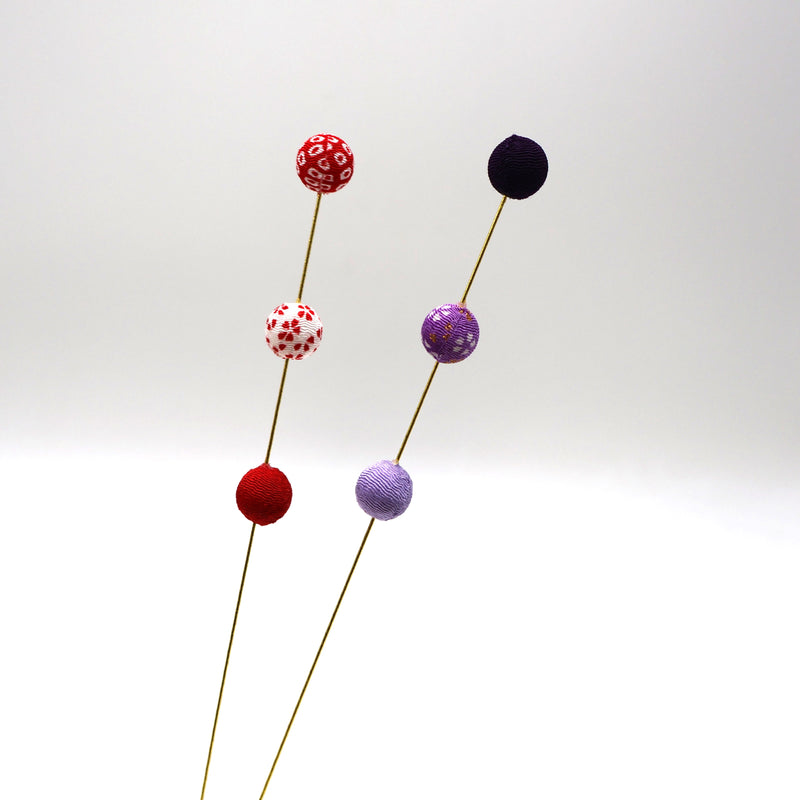 Chirimen Temari Pick - Purple (2pcs)