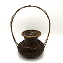 公長齊  18162 黒竹矢筈手付籠