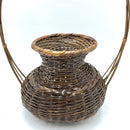 公長齊  18162 黒竹矢筈手付籠