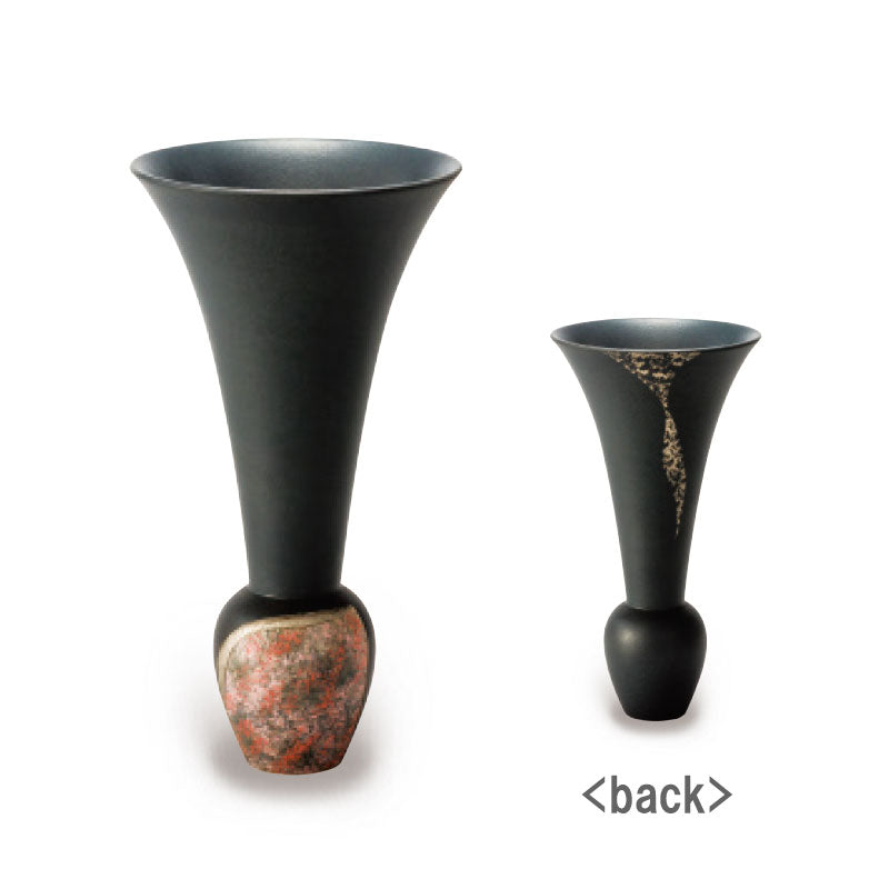 清水焼 1763鉄黒 (訂貨生產：此花瓶將在您訂購後兩個月發貨)