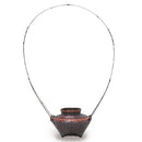 染色牡丹籠（附手柄）